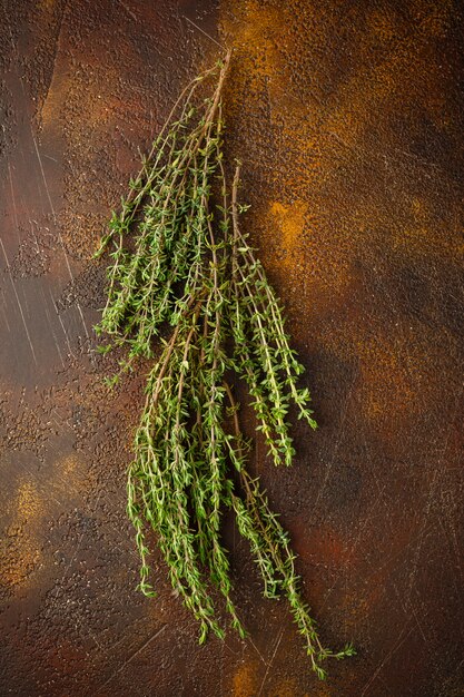 Photo food background of herb thyme