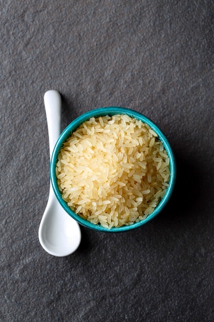 Food background, rice close-up