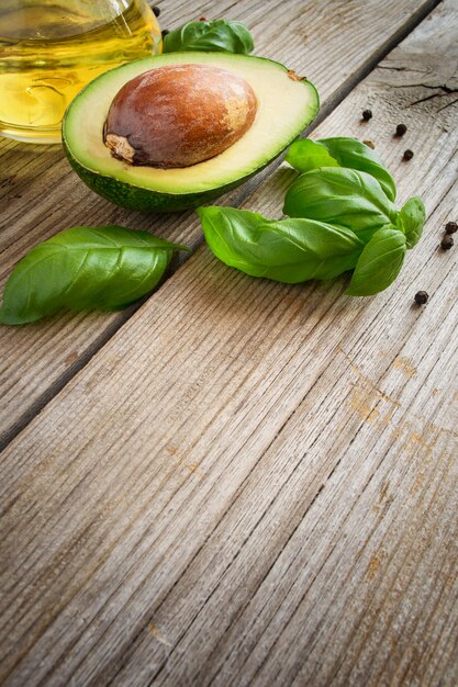 Food background with avocado