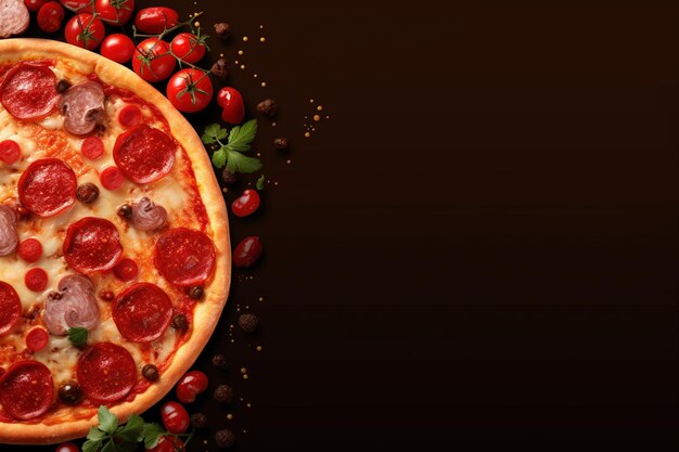 Foto sfondio alimentare con la pizza