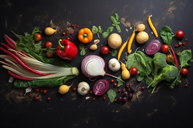 Food background with vegetables