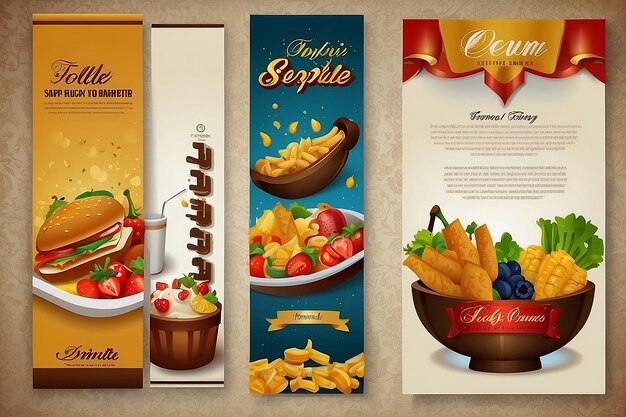 Photo food banner vector templete background