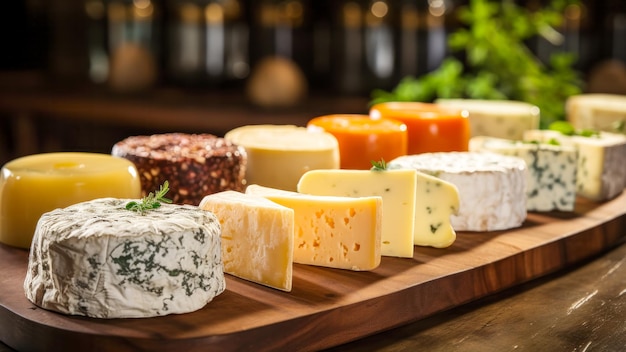 Food banner with vegan charcuterie board on wooden background