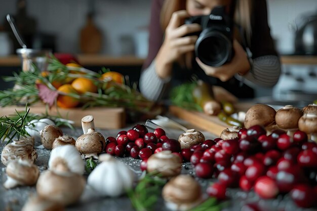 Foto il food blogger scatta una foto