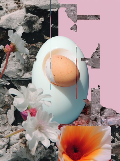 Food broken art concept egg idea breakfast abstract white fragile city