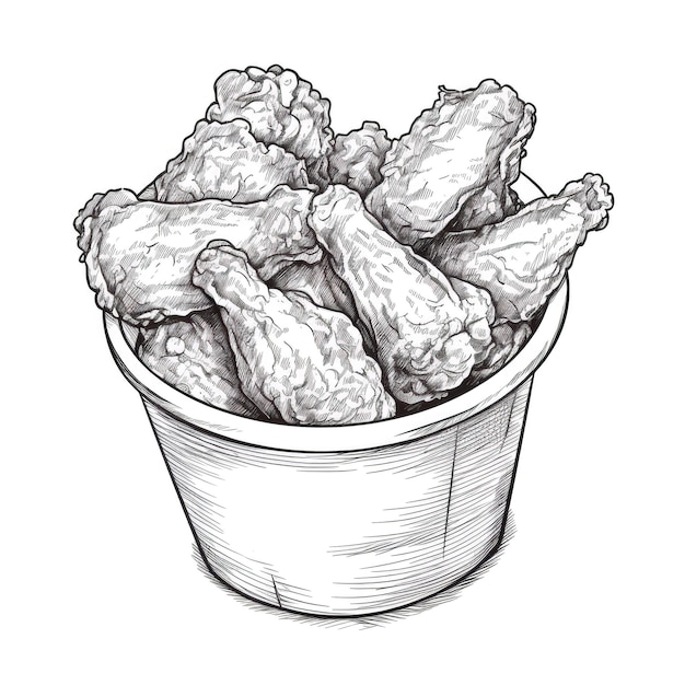 Photo food bucket chicken fried ai generated