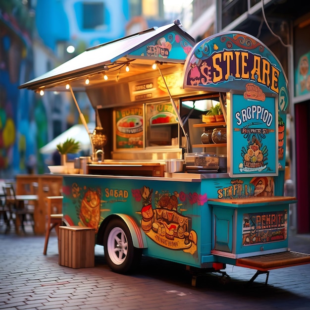 a food cart with the word lager on it