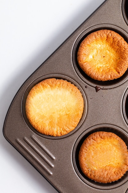 Food concept Fresh homemade Baking cupcake in cupacake pan