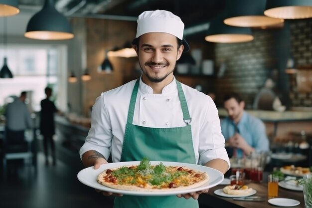 Food concept Preparing traditional italian pizza