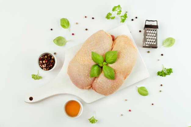 Food concepttop viewchicken leg meatfood for retailprocurement for designersogranic foodhealthy eati