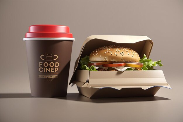 Food container mockups fast food takeout