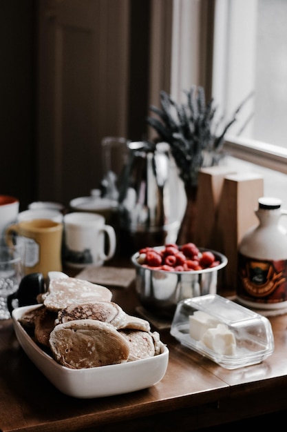 food in container on table at home