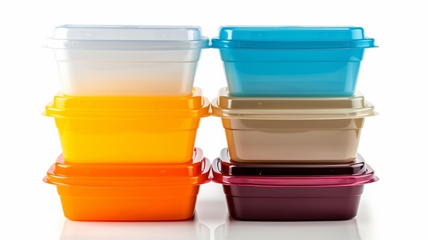 식품 용기: 식품을 위해 고립 된 색 클로즈업