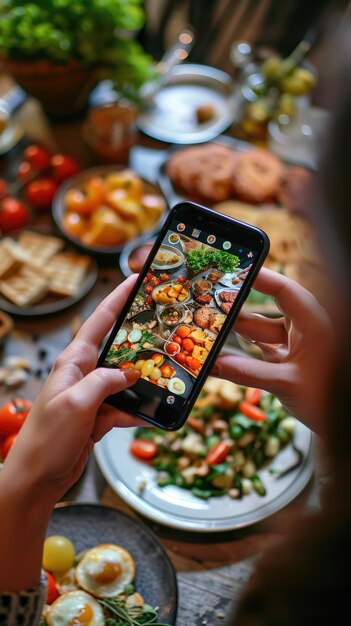 Foto creatore di contenuti alimentari rivela avventure gourmet attraverso l'obiettivo dello smartphone