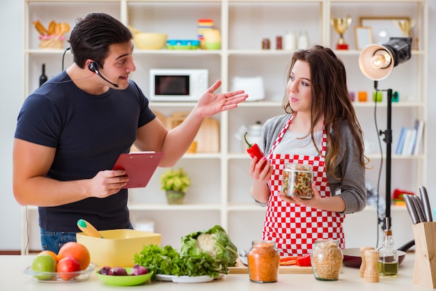 Food cooking tv show in the studio