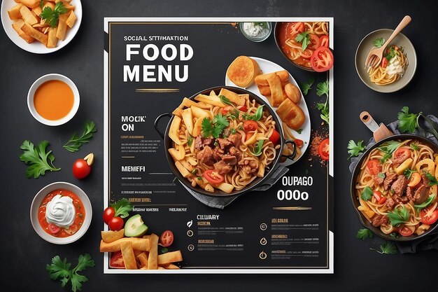 Food culinary Promotion template with photo Social Media Post social media post template