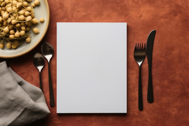 Photo food day mockup background salad menu generate ai