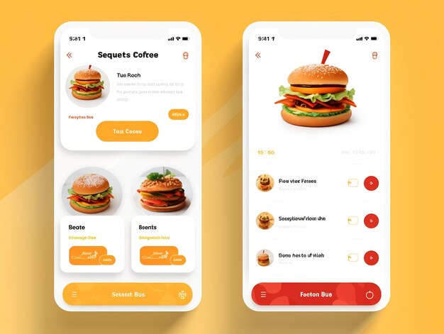 Photo food delivery mobile app ui ux design concept ai generated