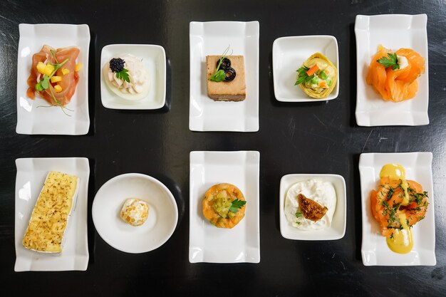 food diversity appetizer on brunch