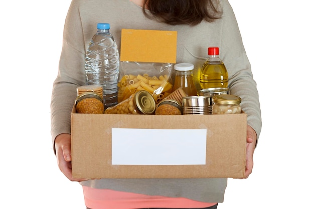 Photo food in a donation box