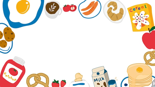food doodle frame design element