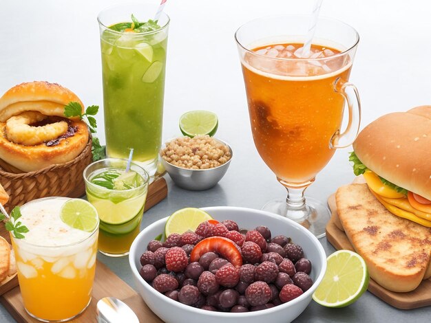 food and drink background images collections cute wallpapers ai generated