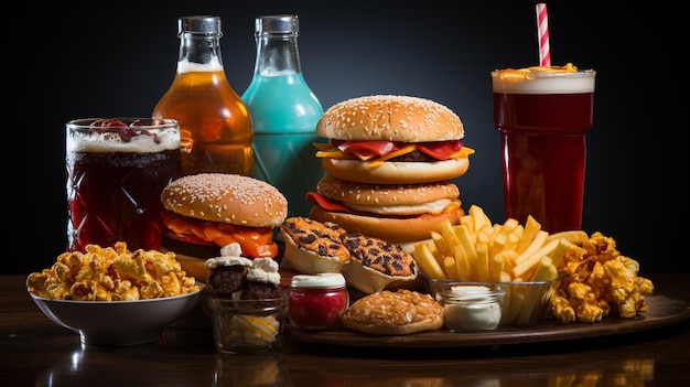 food and drink concept unhealthy food fast food unhealthy food and fast food