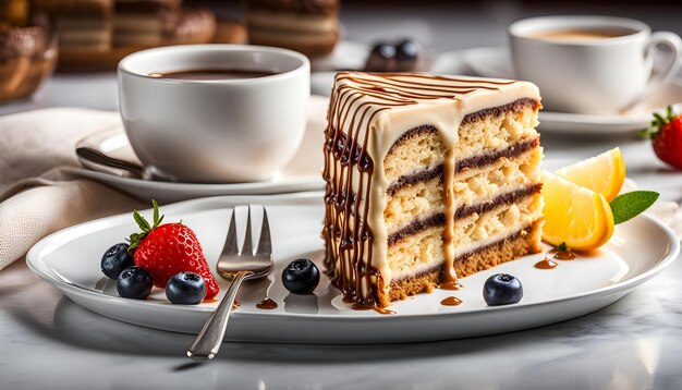 Photo food and drink dessert espresso cake frozen