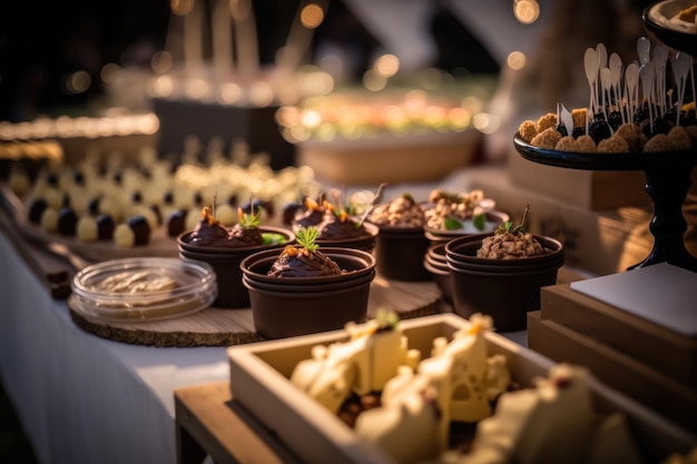 Food Festival met diverse gerechten Cateringservice AI Generated