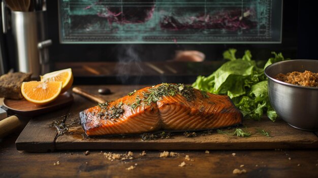 premium-ai-image-food-fish-high-definition-photographic-creative-image