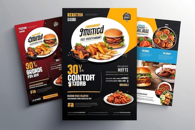 Photo food flyer design template for your restaurant business