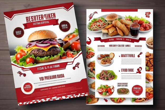 Photo food flyer design template for your restaurant business