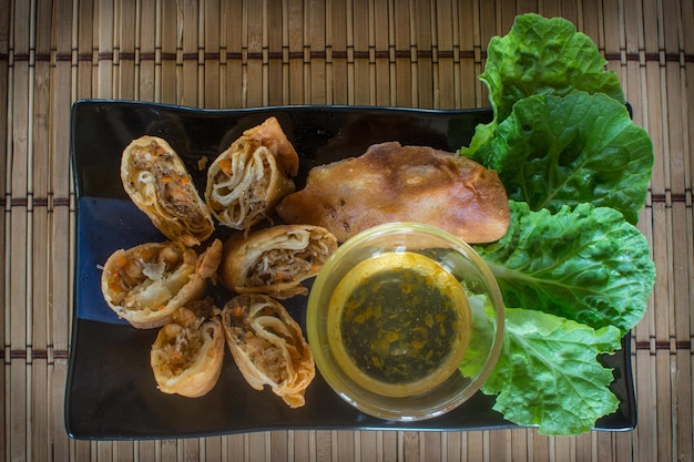 Food fried spring rolls Chinese Traditional food