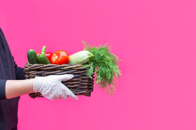 Food grocery, home delivery service with vegetables