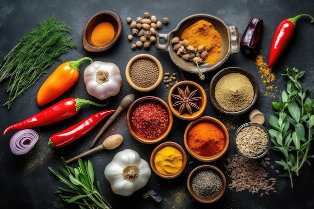 food ingredients for cooking flat lay professional Advertising food photography