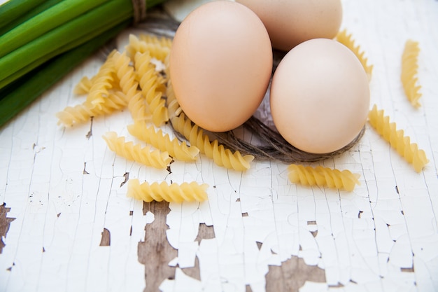 Food ingredients for omelet - healthy breakfast