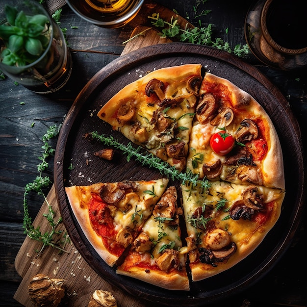 Food ingredients and spices for cooking pizza