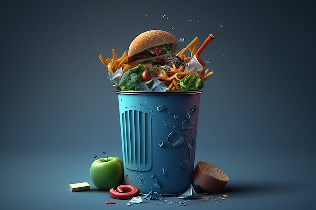 Food is in the trash can