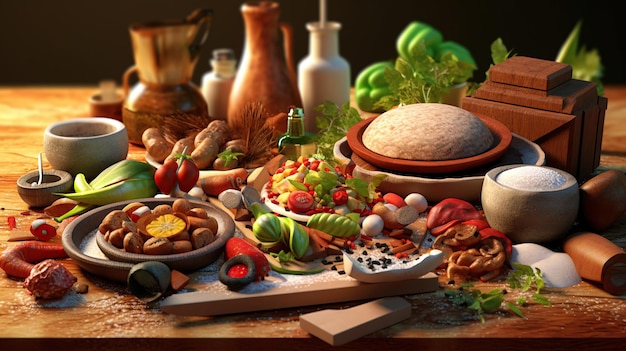 食べ物とイタリア料理生成AI