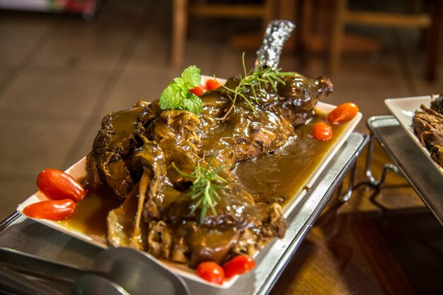 Cibo carne griglia agnello pranzo gourmet