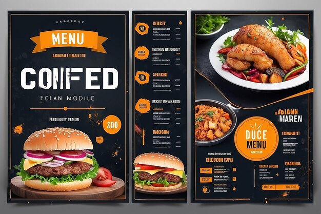 Photo food menu amd restaurant social media banner template