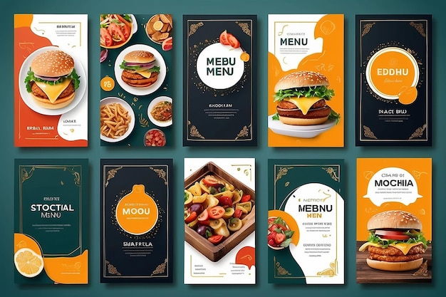 Food menu banner social media post Bewerkbare social media templates voor promoties op het Food menu
