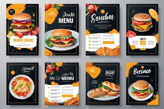 Food menu banner social media post Editable social media templates for promotions on the Food menu