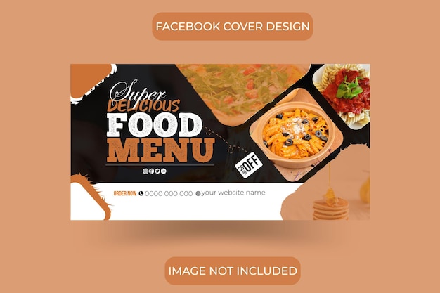 Foto modello di progettazione della copertina di facebook o di instagram per il menu di cibo e ristoranti