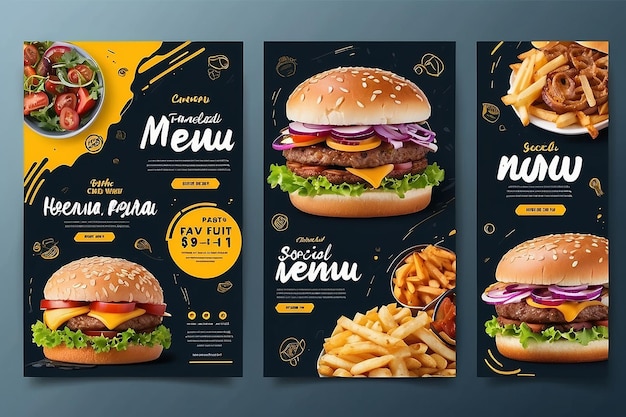 food menu social media post banner template