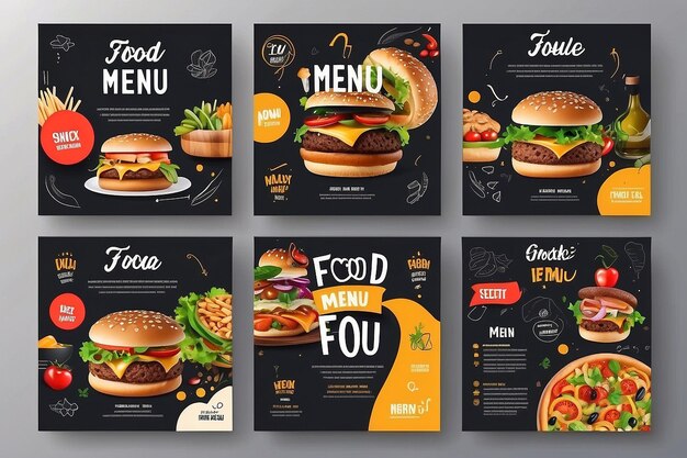 Premium Photo | Food menu template design in trifold