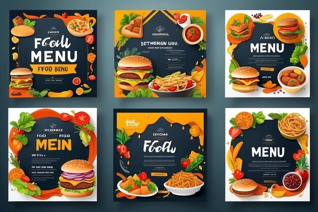Premium Photo | Food menu template design in trifold