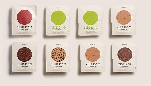 Food packaging for sustainable vegan meat on a white background