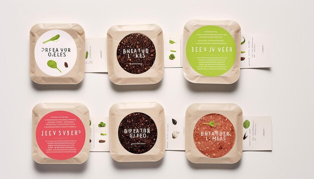 food packaging for sustainable vegan meat on a white background