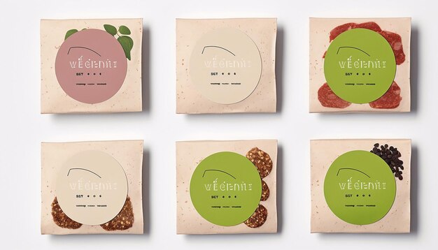 Photo food packaging for sustainable vegan meat on a white background